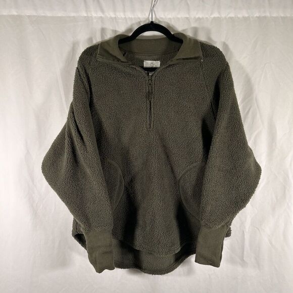 Aerie Sweaters - Offline Aerie Sweater Women's XS Green Fleece 1/4 Zip Pockets Polyester Pullover